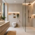 bagno beige e bianco