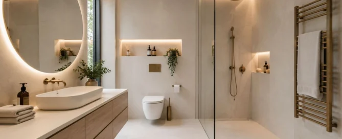 bagno beige e bianco|