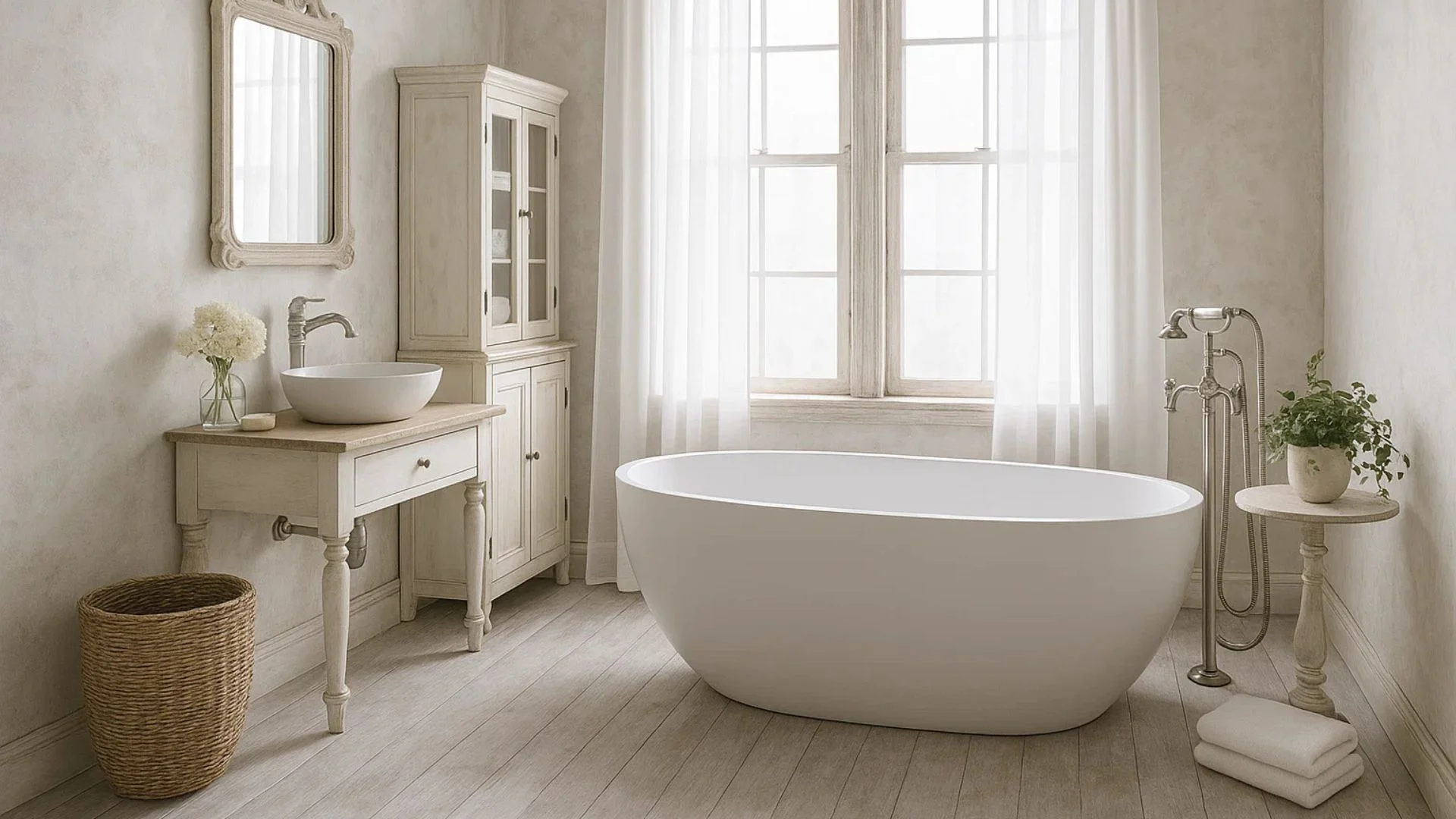 Bagno shabby chic moderno: eleganza e comfort senza tempo