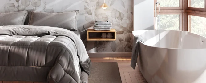 vasca da bagno in camera da letto||